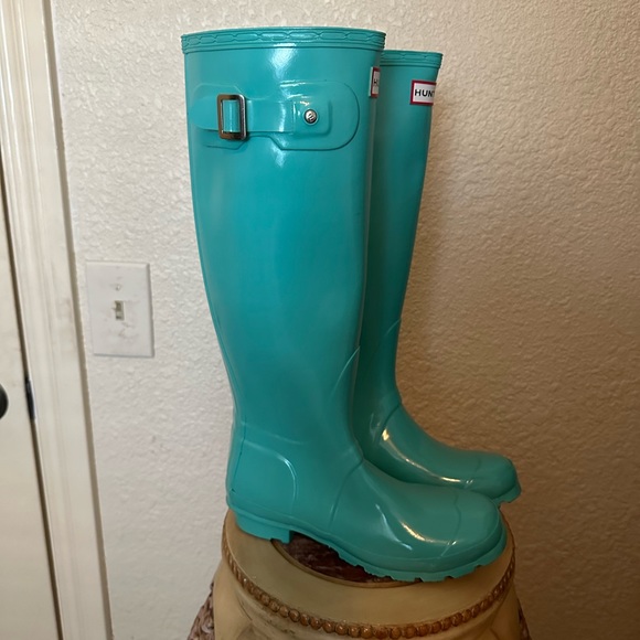 Hunter rain boots 🌧️turquoise UK 3 US 5 - Picture 2 of 11